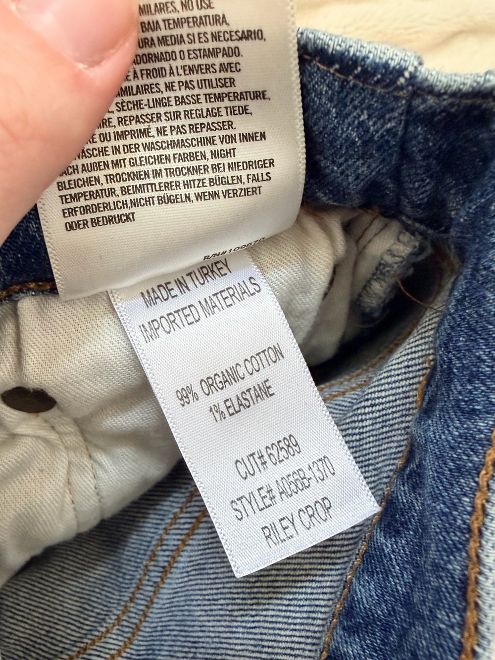 Agolde Riley High Rise Straight Crop Jeans medium wash Sz 24 women’s - Picture 8 of 8